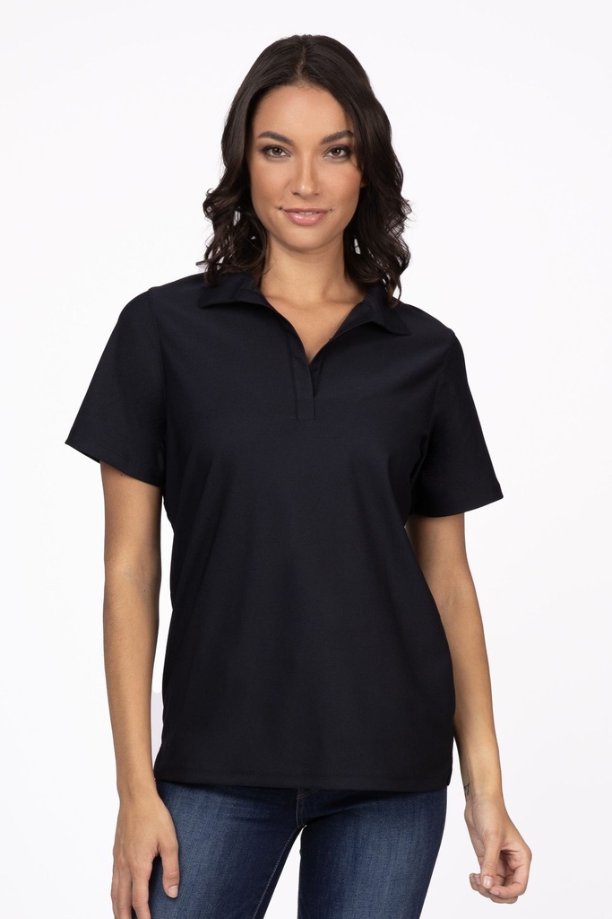 DAMES COLLARED POLO SHIRT (XS, Black)